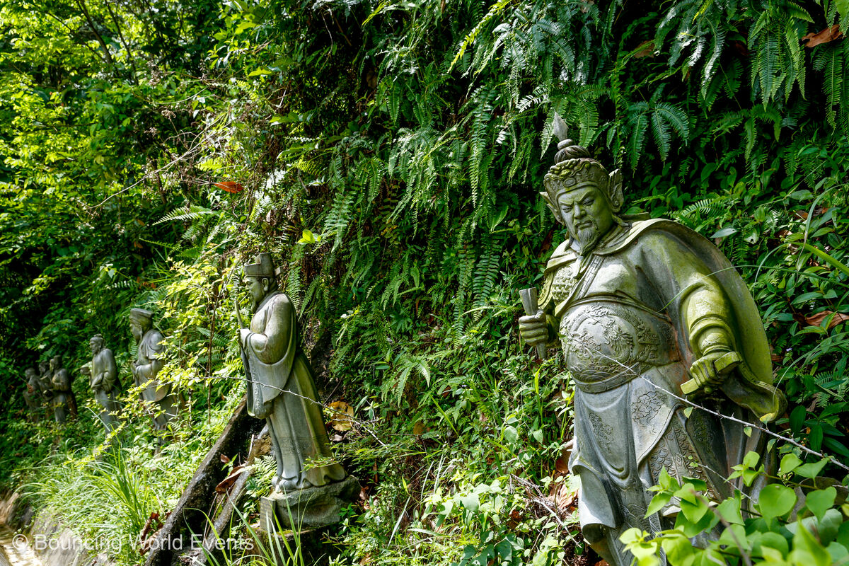 Outdoor sculpture trail in the forest